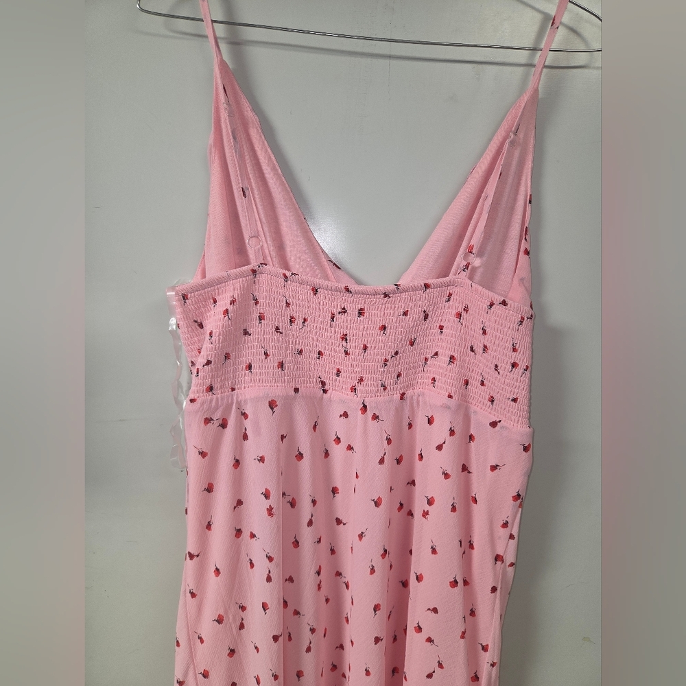 No Boundaries Pink Maxi Slip Dress with Cherry Print - Picture 5 of 6